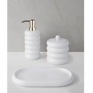 Decor Studio Zoe Ceramic 3-Pc. Bath Accessory Set - White